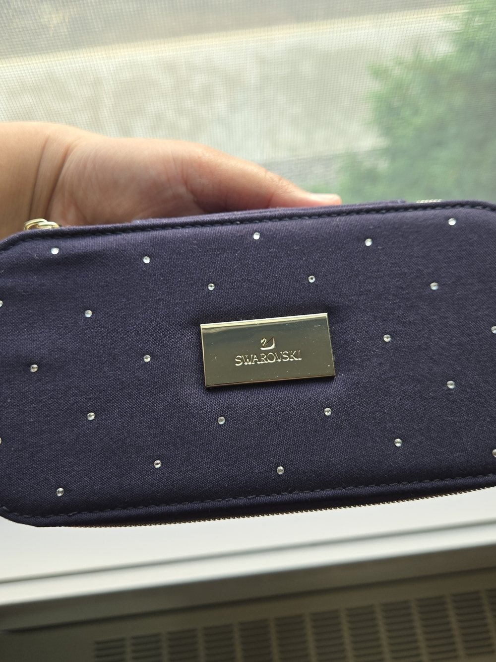Swarovski Navy Crystal-Accent Jewelry Case